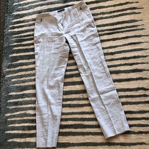 Elie Tahari linen mix checked pants